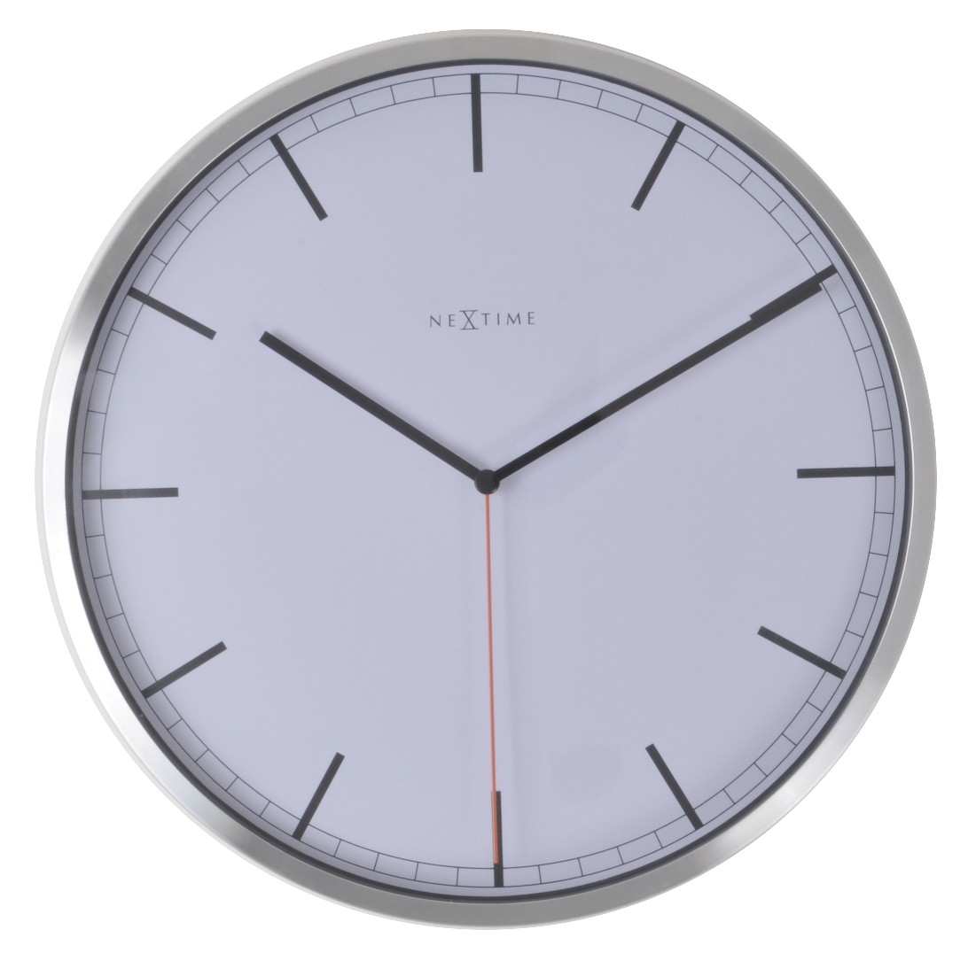 Nástěnné hodiny Company White Stripe 35 cm bílé - NEXTIME