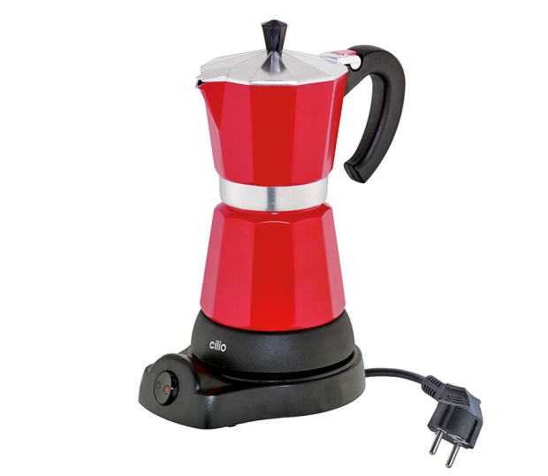 Kávovar elektrický CLASSICO na 6 šálků červený 300 ml - Cilio