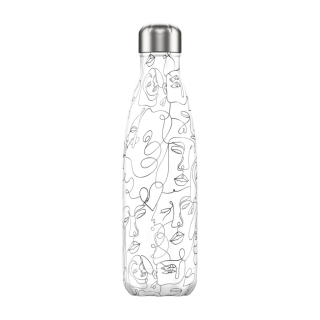 Termoláhev Chilly's Bottles - Line Art Faces 500ml, edice Original