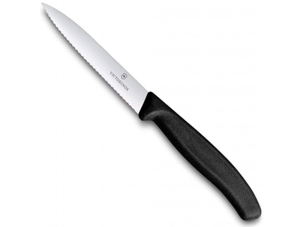Fotografie Nůž na zeleninu zoubkovaný SWISS CLASSIC 10 cm černý - Victorinox